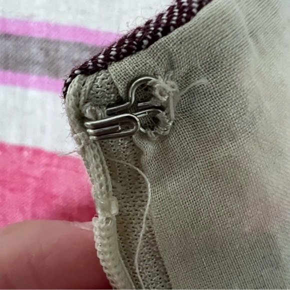 2/$30 Ann Taylor LOFT Linen Striped Sundress  Sleeveless Cutout Back.  SZ 2 - Picture 9 of 16